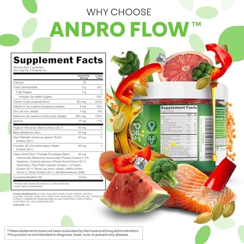 Suplementos de Salud Prostática para Hombres AndroFlow con Aceite de Palma Enana y Semilla de Calabaza, 60 Gomas de Clean Nutra - imagen 5