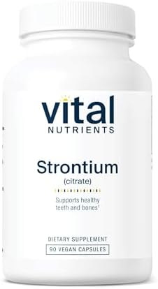 Suplementos Veganos de Citrato de Estroncio Vital Nutrients - 227mg para Huesos y Dientes Saludables - Sin Gluten, Lácteos ni Soja - No OGM - 90 - imagen 1