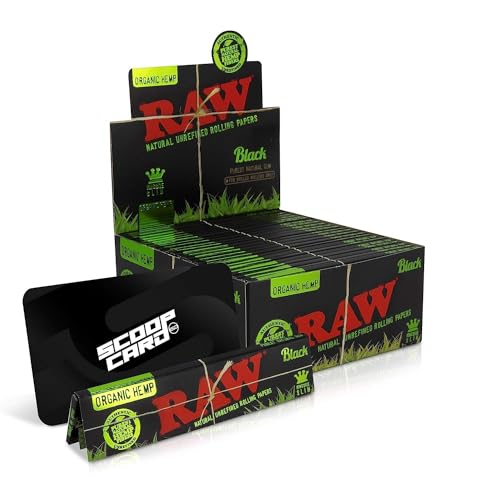 Papel para enrollar RAW Black King Size | 50 Paquetes | 32 Hojas por Paquete de Papel Orgánico de la Serie Negra Doble Presionado - imagen 3