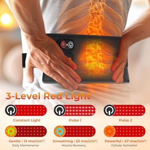 Terapia de Luz Roja para el Cuerpo, Almohadilla Portátil Recargable 2000mAh, Luz Infrarroja 660&850nm para Espalda, Cintura, Hombros y Rodillas, - imagen 6
