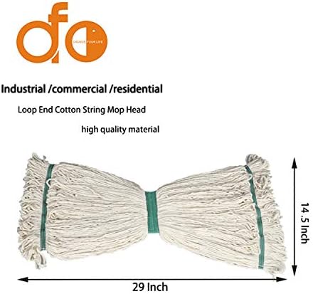 Cabezal de Trapeador de Algodón OFO Loop-End, Repuestos de Trapeador Pesado, Reemplazo para Limpieza en Casa/Industrial/Comercial, Paquete de 3 - imagen 2