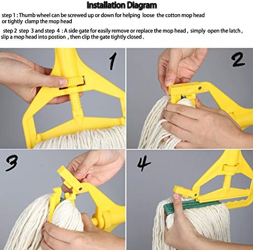 Cabezal de Trapeador de Algodón OFO Loop-End, Repuestos de Trapeador Pesado, Reemplazo para Limpieza en Casa/Industrial/Comercial, Paquete de 3 - imagen 3