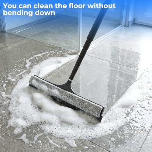 Limpiaparabrisas Wlich para Ducha con Mango Largo, Squeegee Telescópico para Cristales, Baño, Espejos y Pisos, Incluye Paños Reemplazables y Lavables - imagen 7