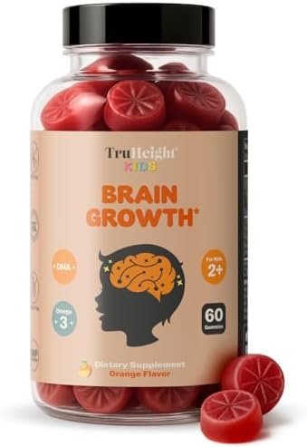 Gomitas TruHeight para el Crecimiento Cerebral de Niños (Naranja, 2 años en adelante) - Vitaminas Naturales Omega 3 para el Desarrollo Mental y la - imagen 1