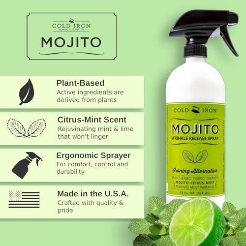 Spray Antiflacidez Cold Iron para Ropa 32 fl oz. Mojito Cítrico Menta. Alternativa Ecológica para Planchar. Rápido y Fácil de Usar. Fórmula - imagen 3