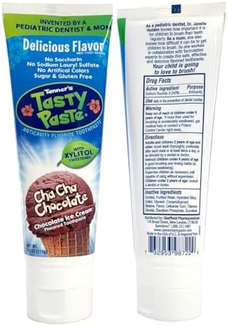 Pasta de Dientes Anticaries para Niños Tanner's Tasty Paste (Vainilla, Chocolate y Naranja) - Sabor Delicioso, Seguro y Efectivo (Paquete de 3) - imagen 3