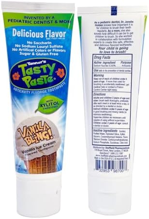Pasta de Dientes Anticaries para Niños Tanner's Tasty Paste (Vainilla, Chocolate y Naranja) - Sabor Delicioso, Seguro y Efectivo (Paquete de 3) - imagen 4