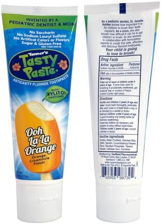 Pasta de Dientes Anticaries para Niños Tanner's Tasty Paste (Vainilla, Chocolate y Naranja) - Sabor Delicioso, Seguro y Efectivo (Paquete de 3) - imagen 5
