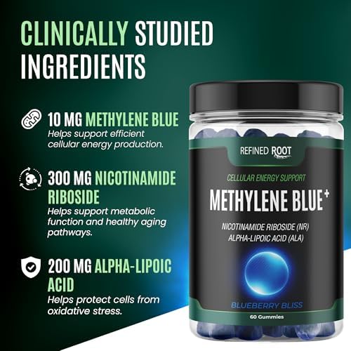 Gomitas de Methylene Blue de Grado Farmacéutico con Ácido Alfa Lipoico (ALA) y NAD, Suplemento Cognitivo de 60 Días - imagen 5