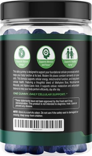 Gomitas de Methylene Blue de Grado Farmacéutico con Ácido Alfa Lipoico (ALA) y NAD, Suplemento Cognitivo de 60 Días - imagen 8