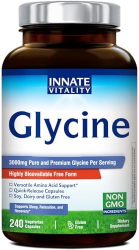 Suplementos de Glicina Innate Vitality, 3000mg por Porción, Forma Bioavailable, Sueño, Relajación, Producción de Colágeno y Glutatión, 240 Cápsulas - imagen 1