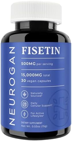 Suplemento de Fisetina Neurogan 500MG - 30 Cápsulas 98% Puro | Antienvejecimiento y Salud Cerebral | Suplementos para Memoria y Concentración, - imagen 1