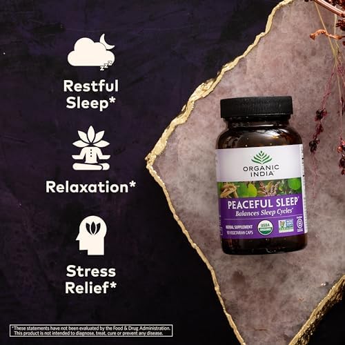 Suplemento Herbal ORGANIC INDIA para un Sueño Pacífico - Ayuda Natural para Dormir Profundamente, Sin Melatonina, Apoya el Ritmo Circadiano, Orgánico - imagen 2