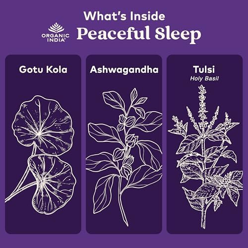 Suplemento Herbal ORGANIC INDIA para un Sueño Pacífico - Ayuda Natural para Dormir Profundamente, Sin Melatonina, Apoya el Ritmo Circadiano, Orgánico - imagen 4