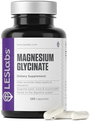 LES Labs Magnesio Glicinato para Sueño Reparador, Salud Cardiaca, Alivio del Estrés, Metabolismo y Función Muscular, Suave para el Sistema Digestivo, - imagen 1