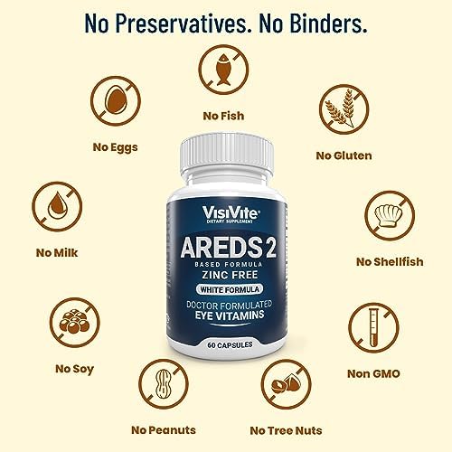 Vitaminas para los Ojos Zinc Free AREDS 2 - Vitaminas Oculares con Zeaxantina y Luteína - VCaps Sin Soja - Sin Zinc ni Cobre - imagen 6