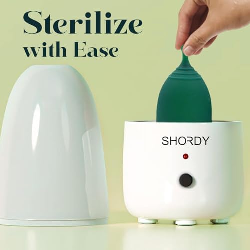 Copa Menstrual SHORDY y Esterilizador de Vapor para Principiantes - Kit de 2 Copas (Pequeña y Grande) y Limpiador Eléctrico para Flujo Abundante - imagen 3