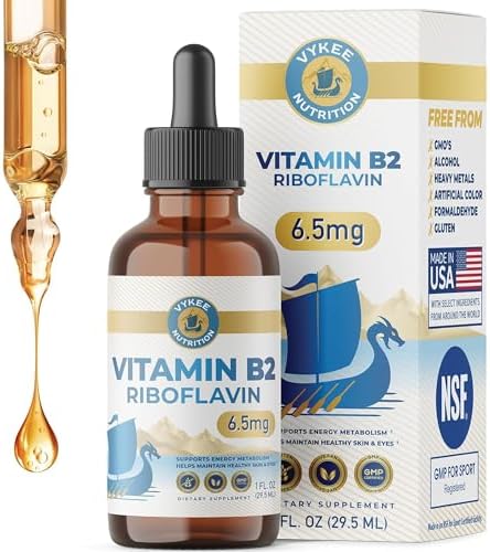 Vykee Nutrition Gotas de Vitamina B2 Riboflavina - Suplemento Líquido para Metabolismo Energético, Función Celular y Soporte Visual - Vegano, No GMO, - imagen 1