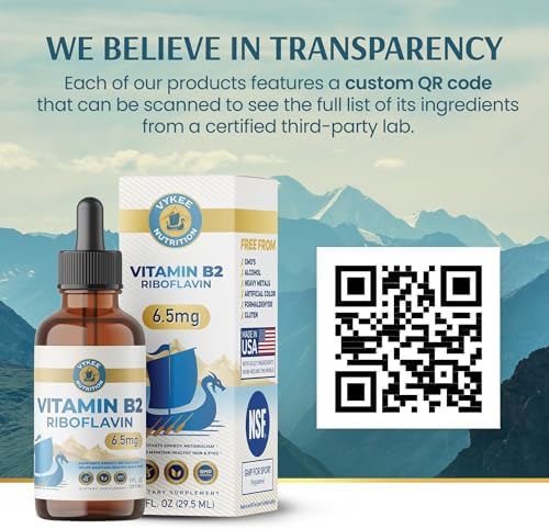 Vykee Nutrition Gotas de Vitamina B2 Riboflavina - Suplemento Líquido para Metabolismo Energético, Función Celular y Soporte Visual - Vegano, No GMO, - imagen 8
