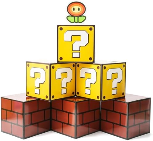 Cajas de Fiesta Seozio 6PCS Big Question Brick, Decoraciones para Cumpleaños de Niños, Suministros para Navidad y Halloween (30 x 30 cm) - imagen 1