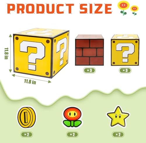 Cajas de Fiesta Seozio 6PCS Big Question Brick, Decoraciones para Cumpleaños de Niños, Suministros para Navidad y Halloween (30 x 30 cm) - imagen 2