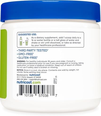 Nutricost Complejo Energético (Manzana Verde) 60 Porciones - Polvo de Energía Limpia, Suplemento Dietético de 300g - imagen 4