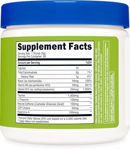 Nutricost Complejo Energético (Manzana Verde) 60 Porciones - Polvo de Energía Limpia, Suplemento Dietético de 300g - imagen 5