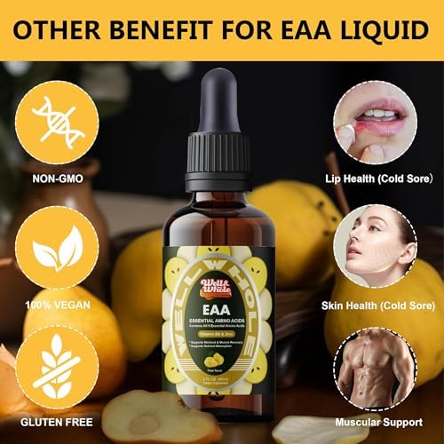 Gotas Líquidas de Aminoácidos Esenciales (EAA) y Suplemento de Soporte Hepático | Fórmula Completa de Recuperación con Vitamina B6 y Zinc, Salud - imagen 8