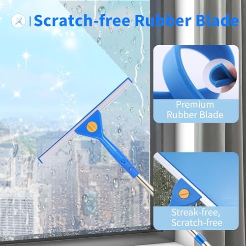 Kit de Limpieza de Ventanas de 10 Pies con Extensión, Limpiaparabrisas de 14 y Esponja de 15, Herramienta para Limpiar Ventanas Altas al Aire Libre - imagen 6