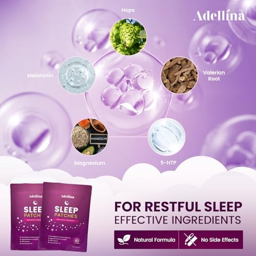 Parches para Dormir para Adultos Extra Fuertes: Parches de Melatonina y Valeriana, Fáciles de Aplicar, 42 Parches - imagen 3