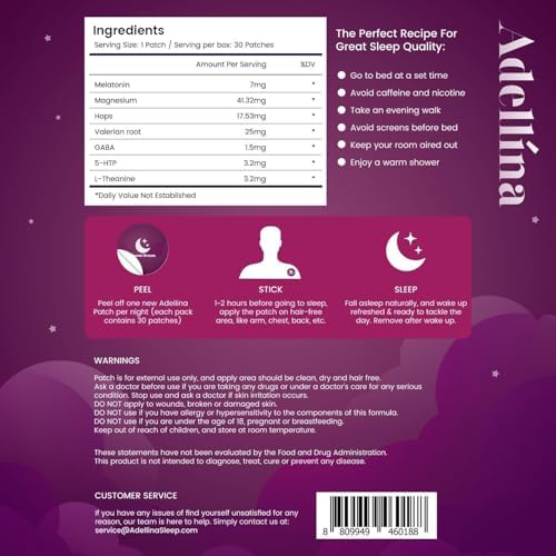 Parches para Dormir para Adultos Extra Fuertes: Parches de Melatonina y Valeriana, Fáciles de Aplicar, 42 Parches - imagen 7
