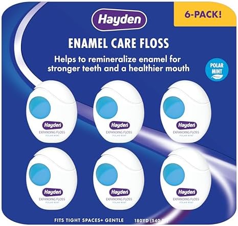 Hilo Dental Hayden Enamel Care para Boca Sensible | Ayuda a Restaurar el Esmalte | Sabor Menta | 30 Yardas por Unidad (Paquete de 6) - imagen 1