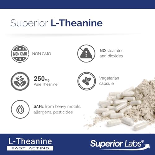 Cápsulas de L-Theanine 250 mg de Superior Labs, No GMO, Relajación Sin Somnolencia, Alivio del Estrés, Apoya Sueño Saludable, 90 Veg Caps - imagen 5