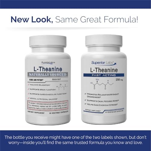Cápsulas de L-Theanine 250 mg de Superior Labs, No GMO, Relajación Sin Somnolencia, Alivio del Estrés, Apoya Sueño Saludable, 90 Veg Caps - imagen 8