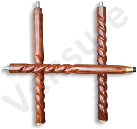 Bastón Antiguo de Madera Marrón en Espiral con Mango de Loro de Plata y Latón, Bastón de Regalo para Hombres y Mujeres - imagen 7
