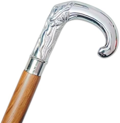 Bastón Antiguo de Madera Marrón en Espiral con Mango de Loro de Plata y Latón, Bastón de Regalo para Hombres y Mujeres - imagen 8