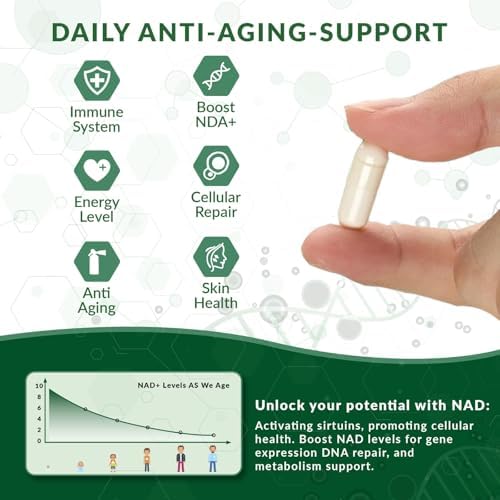 NUTRAONDA Liposomal Nicotinamida Ribosida 900mg con Resveratrol y Quercetina – Suplemento NAD para Antienvejecimiento, Energía Celular y Salud - 80 - imagen 2