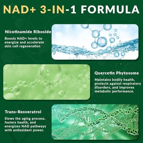 NUTRAONDA Liposomal Nicotinamida Ribosida 900mg con Resveratrol y Quercetina – Suplemento NAD para Antienvejecimiento, Energía Celular y Salud - 80 - imagen 5