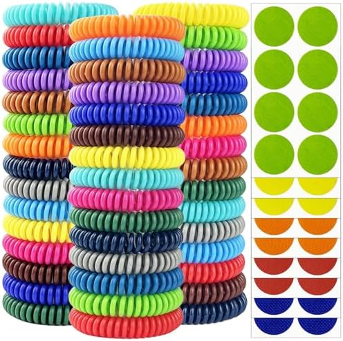 Pulseras Repelentes de Mosquitos 45 Piezas, Bandas Envuelta Individualmente con 60 Parches Repelentes, Sin DEET, Pulseras para Adultos y Niños - imagen 1