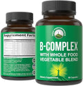 Cápsulas de Complejo de Vitamina B + Mezcla de 25 Verduras y Frutas para Máxima Absorción. Suplemento Vegano de B-Complejo con B1, B2, B3, B5, B6, - imagen 1