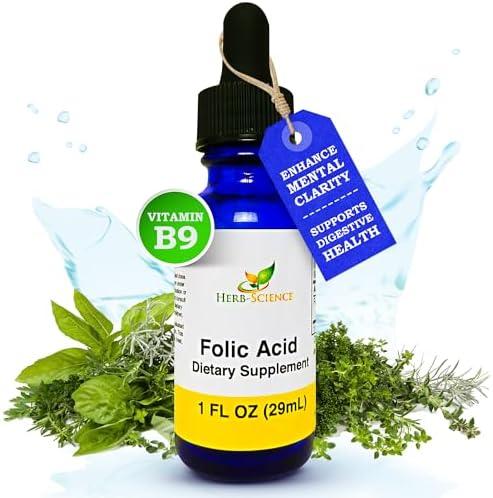 Suplementos de Ácido Fólico Líquido Herb-Science - Gotas de Vitamina B9 para Función Cerebral y Digestiva, Soporte Hepático - Sin Gluten, No - imagen 2