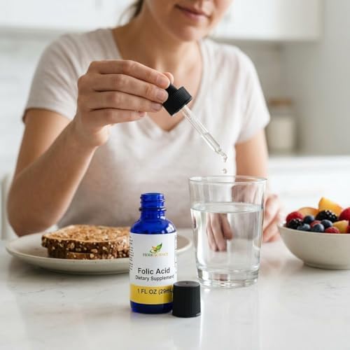 Suplementos de Ácido Fólico Líquido Herb-Science - Gotas de Vitamina B9 para Función Cerebral y Digestiva, Soporte Hepático - Sin Gluten, No - imagen 8