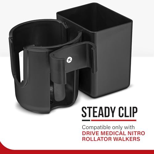 Soporte para taza Clip-On con caja de almacenamiento grande – Compatible solo con andadores Nitro de Drive Medical. - imagen 3