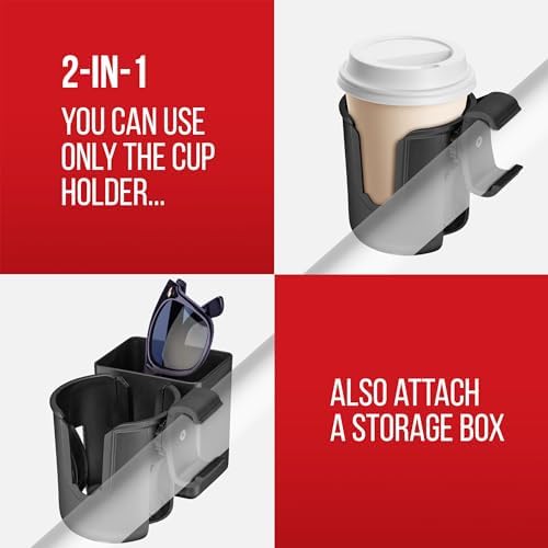 Soporte para taza Clip-On con caja de almacenamiento grande – Compatible solo con andadores Nitro de Drive Medical. - imagen 4