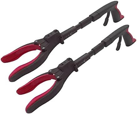 Herramienta de Alcance Grabber de 19 de Aluminio con Garra Magnética y Luz LED, 2 Piezas, Agarrador Plegable para Personas Mayores, Rojo, By Luxet - imagen 1