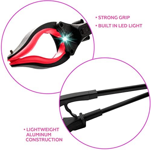 Herramienta de Alcance Grabber de 19 de Aluminio con Garra Magnética y Luz LED, 2 Piezas, Agarrador Plegable para Personas Mayores, Rojo, By Luxet - imagen 7