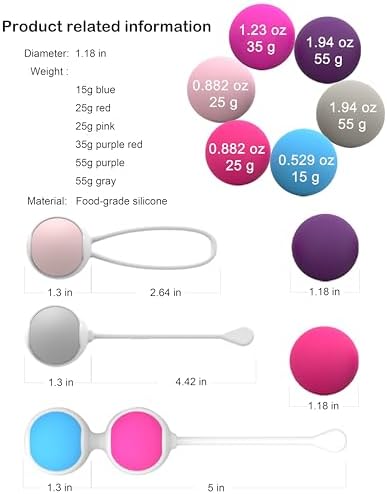 Sistema de Ejercicio Kegel, Set de Pesas para Control Kegel, Silicona de Grado Alimenticio: Dispositivos para Ejercicio del Suelo Pélvico - imagen 2