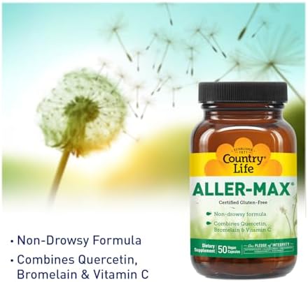 Country Life Aller-Max - Suplementos de Quercetina con Bromelina - Apoyo Inmunológico con Vitamina C, Zinc y Mezcla Botánica - Sin Gluten, Vegano (50 - imagen 3