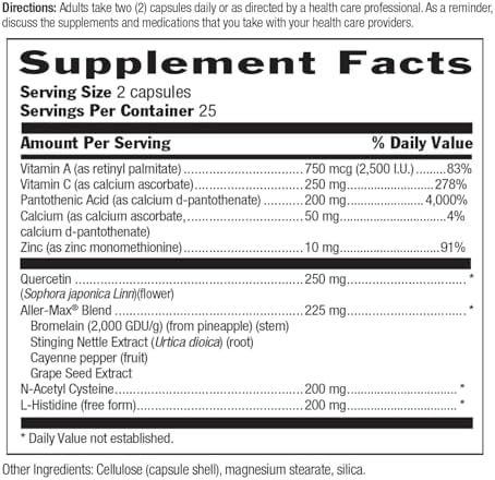 Country Life Aller-Max - Suplementos de Quercetina con Bromelina - Apoyo Inmunológico con Vitamina C, Zinc y Mezcla Botánica - Sin Gluten, Vegano (50 - imagen 4