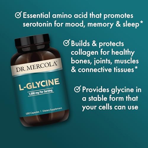 Dr. Mercola L-Glicina - Ayuda a la Producción de Glutatión y Colágeno - Soporta la Salud del Corazón, Cerebro, Digestión, Metabolismo e Inmunidad - - imagen 4